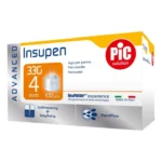 Ace pentru pen insulină PiC Insupen Advanced 4 mm 33G – 100 bucăți