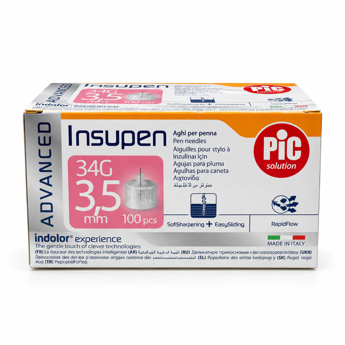 Ace insulină 34G PiC Insupen Advanced 3,5 mm – 100 bucăți